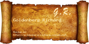 Goldenberg Richárd névjegykártya